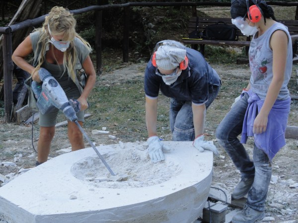 Giuseppina con la trepanadora, Foto R.Puig