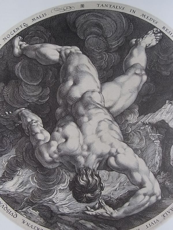 Hendrick Goltzius. Tantalo. Serie de las Cuatro desgracias