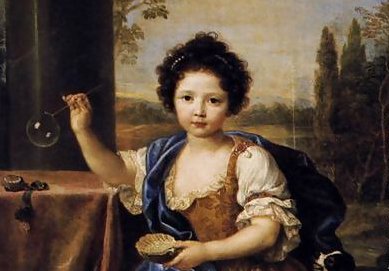 “Niña haciendo pompas de jabón" de Pierre Mignard (1612-1695)