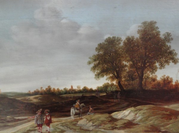 Esaias van den Velde. Paisaje con dunas y soldados. Detalle. Museo BBAA ValenciaFoto R.Puig