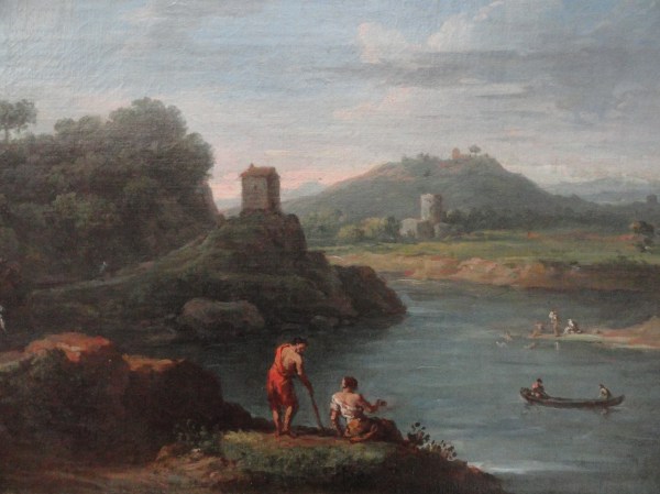 Jan Frans van Bloemen. Vista del Tiber en Acqua Acetosa. Detalle. Museo BBAA Valencia.Foto R.Puig