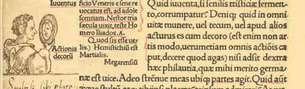 Philautia.Holbein.Dibujo a tinta. Facsimil Laus stultitiae. Basilea 1931