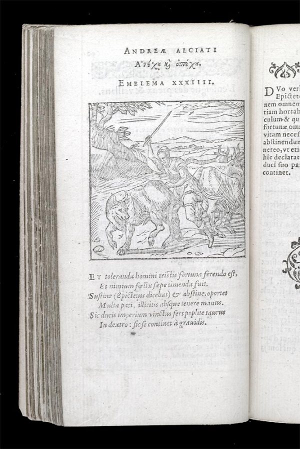 Sustine et abstine.Alciato XXXIV