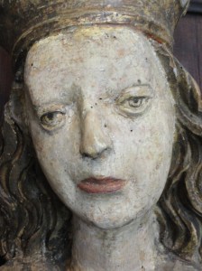 Talla gótica alemana con la Virgen y el niño.Detalle de la Virgen.Millesgården.Foto R.Puig