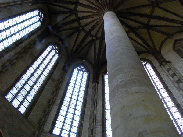 Boveda en palmera. Iglesia de los dominicos o Les Jacobins. Toulouse. Foto R.Puig.
