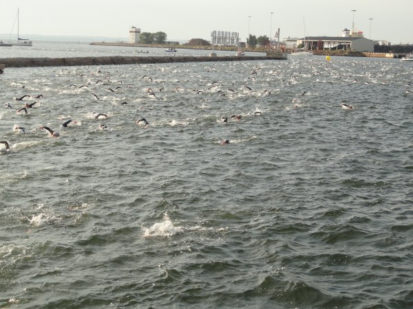 Primera vuelta  a nado. Ironman Kalmar 2013. Foto R.Puig