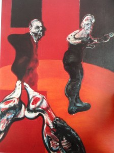 Francis Bacon. Tres estudios para una crucifixión. Detalle. Tríptico 1962. Guggengehim Museum N.Y.