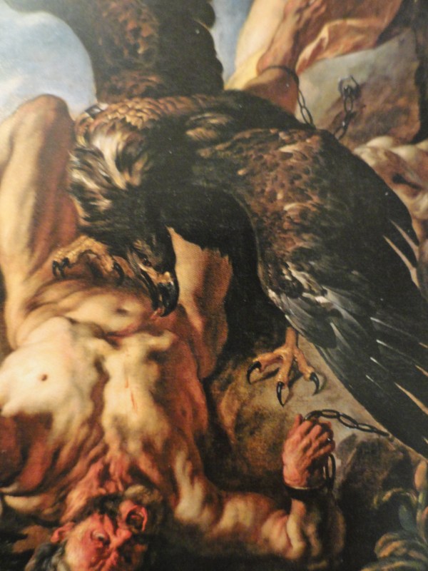 El aguila y Prometeo. Jacob Jordaens.Detalle.Museo Wallraf Richartz. Colonia.