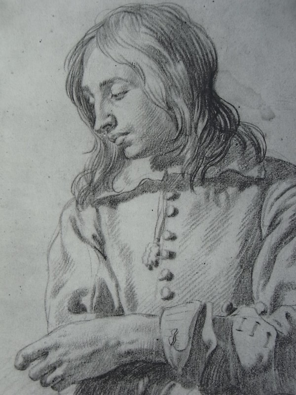 Karel Dujardin. Estudio de joven con pelo largo