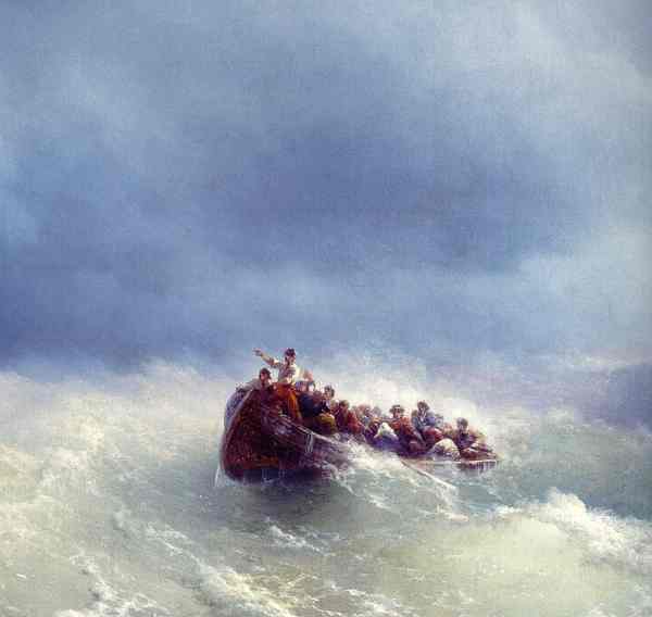 Aïvazovski. En la tempestad. 1872.Galeria Nacional de Armenia.