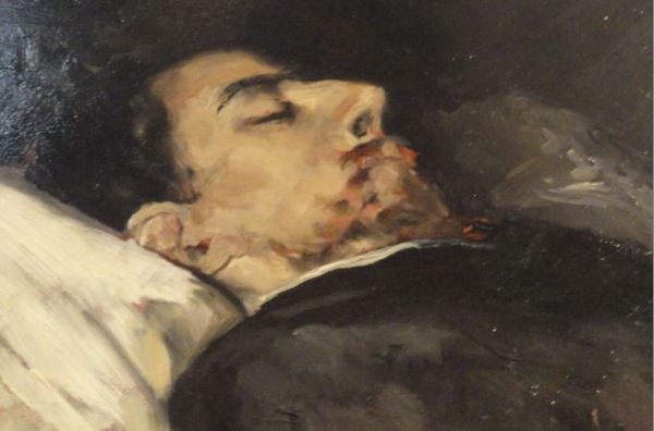 Gustavo Adolfo Bécquer en su lecho de muerte. Vicente Palmaroli. 1870 a 1871. Museo Romántico. Madrid. Foto R.Puig
