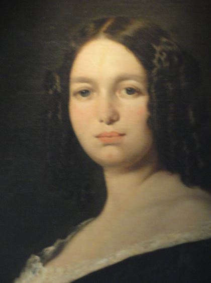 Retrato de dama. Atribuido a Carlos Luis de Ribera. 1850. Detalle. Museo  Romántico.  Madrid.  Foto R.Puig
