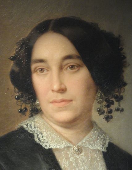 Retrato de dama. José María Romero. 1853. Detalle. Museo  Romántico.  Madrid.  Foto R.Puig