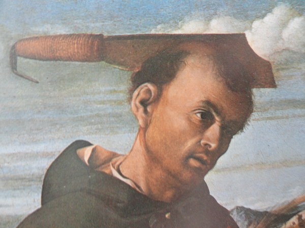 San Pedro Martir. Lorenzo Lotto. Detalle de la Madonna con San Juanito y San Pedro Martir. Capodimonte. Napoles.