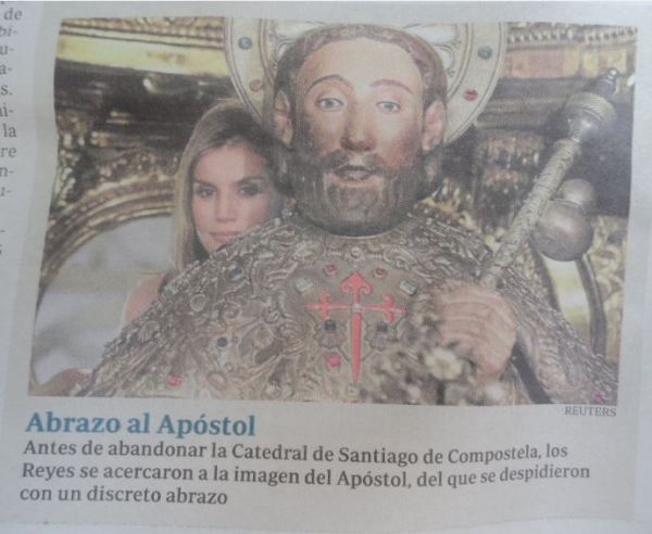 La reina tras el apóstol. ABC Reuters. 26 julio 2014