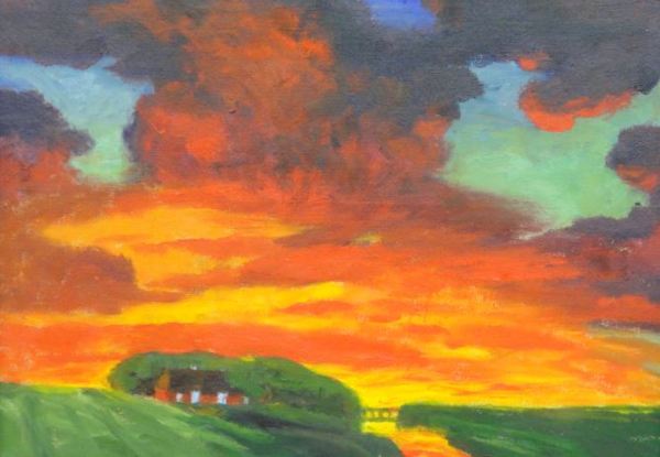 Atardecer. Emil Nolde. Óleo.Detalle.