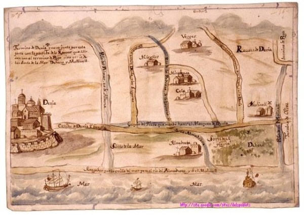 La costa de Denia a Oliva 1718. Archivo del Reino de Valencia