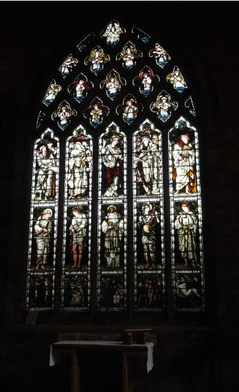 Birmingham. Vidriera de William Morris siguiendo cartones de Burne Jones. 1877 en la iglesia de Saint Martin. Foto R.Puig