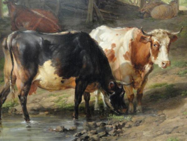 Thomas Sidney Cooper. Ganado en el paisaje. Detalle. 1836. Museo de Leicester. Foto R.Puig