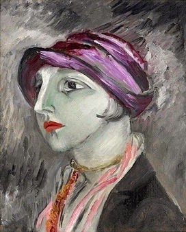 El sombrero violeta. Sigrid Hjertén. Probable autorretrato. 1923. Fuente Art Now and Then