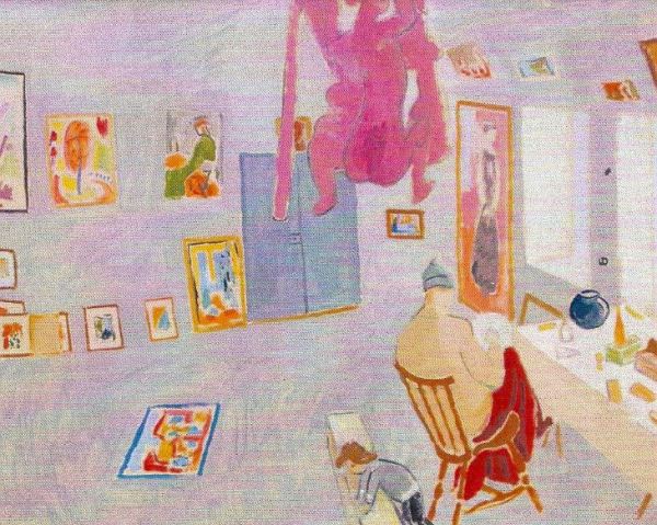 En el atelier. Isaac Grünewald. 1916. Óleo sobre lienzo