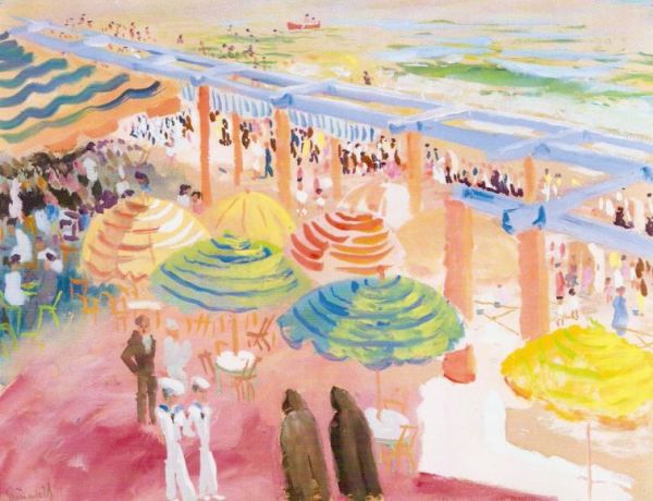 La pérgola azul. Isaac Grünewald. 1933. Gouache y acuarela sobre papel