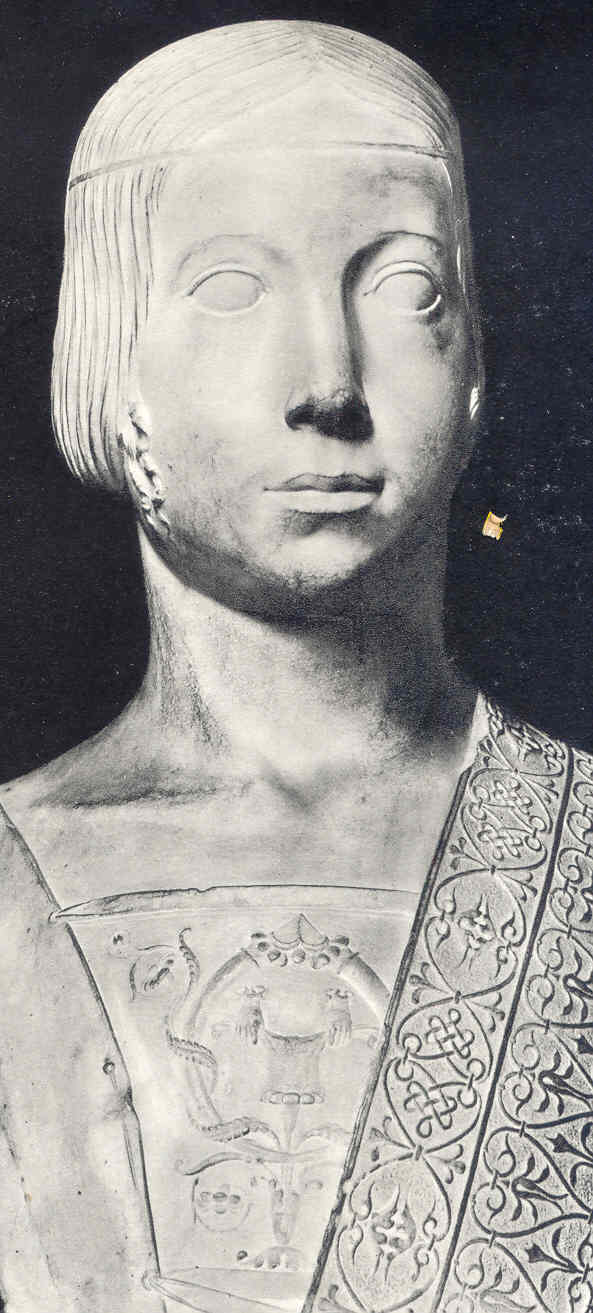Beatrice d'Este. Atribuida a Gian Cristoforo Romano. hacia 1490. Museo del Louvre