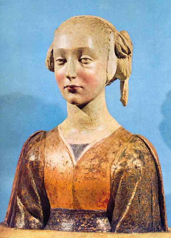 Busto de mujer. Florencia s.XV. Madera estucada y policromada. Museo del Louvre
