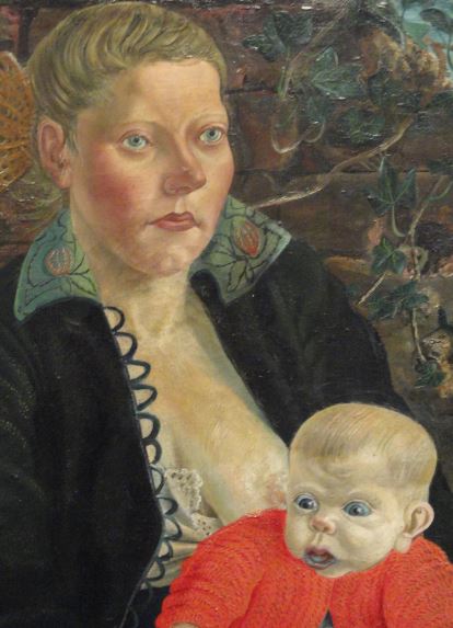 Maternidad. Otto Dix 1924. Detalle. Oleo sobre lienzo. Kunsthalle. Hamburgo. Foto R.Puig