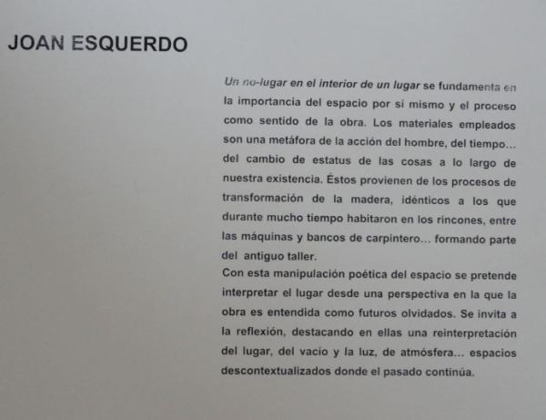 Exposicion de Joan Esquerdo. La idea. Centro Germans Ivars. Benissa. Foto R.Puig
