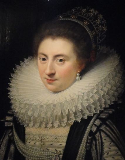 Ernestine Yolande princesa de Ligne por Jan Anthonisz van Ravesteyn 1618. Detalle. Mauritshuis. La Haya. Foto R.Puig