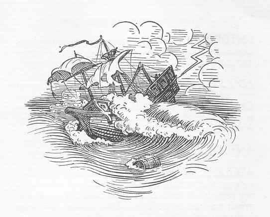Naufragio. Ilustracion de Albert Puyplat. Colloques d'Érasme. L'enseigne du pot cassé.1934