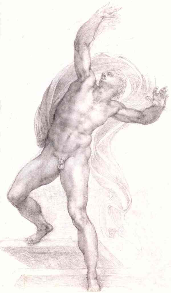 Cristo resucitando, Miguel Ángel. c. 1532 a 1533. Windsor Royal Collection.