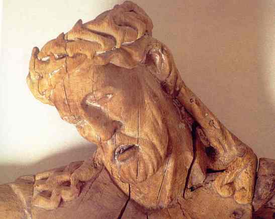 Cabeza del crucifijo de la iglesia de Hablingbo. Gotland. Artista sajon. Entre1230 y 1275.. Fuente Joanna Wolska