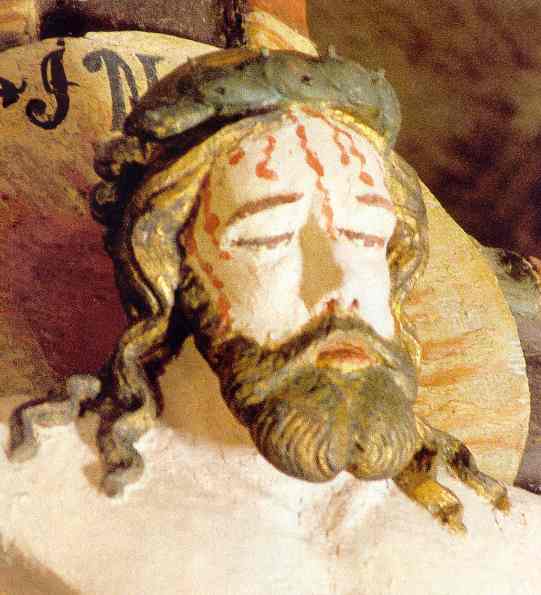 Cabeza del crucifijo de la iglesia de Rone. Gotland. Artista de la escuela de Colonia. c.1340. Fuente Joanna Wolska
