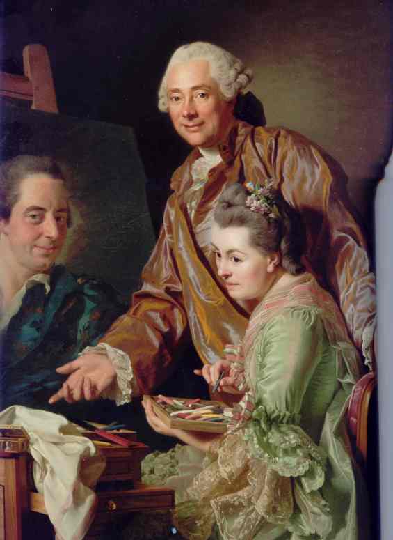 Alexander Roslin. El Artista y su mujer retratando a Henrik Wilhem Peill. 1767.Museo Nacional. Estocolmo