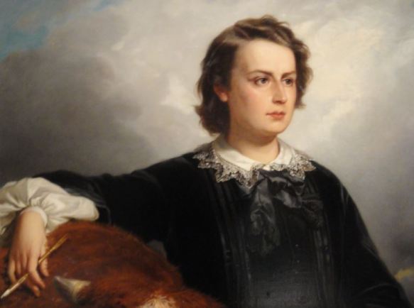 Edouard Dubufe. La artista Rosa Bonheur. 1857.Detalle. Museo Nacional de Versalles. Estocolmo. Foto R.Puig