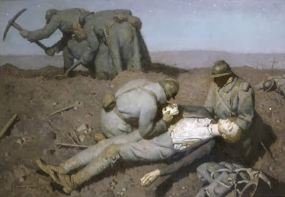 Georges Paul Leroux. Slodados enterrando a un camarada. 1915. weimarart.blogspot.se