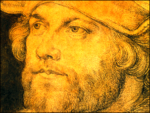 Albert Durero. Detalle del retrato de Damiâo De Góis