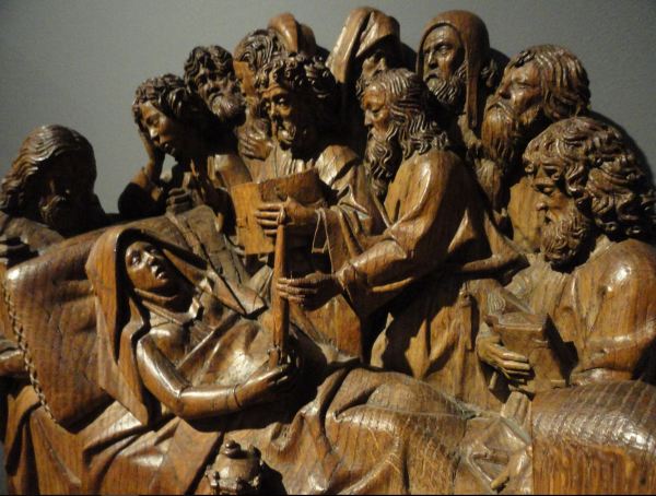 La muerte de la Virgen. Adriaen van Wesel. s.XV. Detalle. Rijksmuseum. Amsterdam. Foto R.Puig