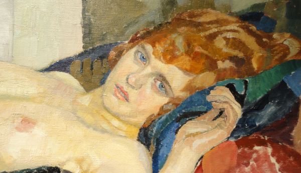Carl Wilhelmson. Muchacha en reposo. 1924. Detalle. Galería Åmells. Estocolmo. Foto R.Puig