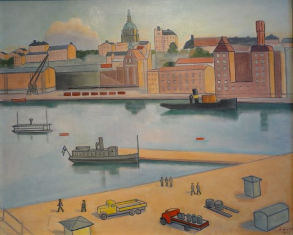 Einar Jolin. Vista de Södermalm. 1945. Galería Åmells. Estocolmo. Foto R.Puig