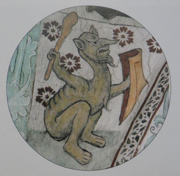 Härkeberga. Diablo irritado. Albertus Pictor. Hacia 1480. Foto Tord Harlin