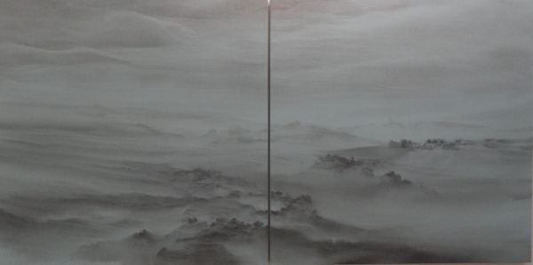 Luís Coquenão. Acrílico sobre lienzo. Díptico. Galería Fdez.Braso 2017. Foto R.Puig