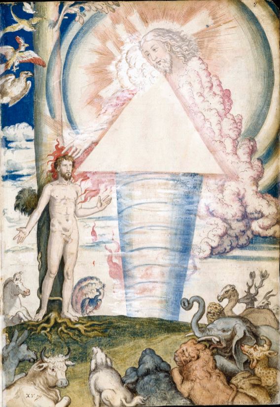 Francisco de Holanda. De Aetatibus Mundi Imagines. "Faciamus hominem ". Manuscrito de la Biblioteca Nacional de Madrid