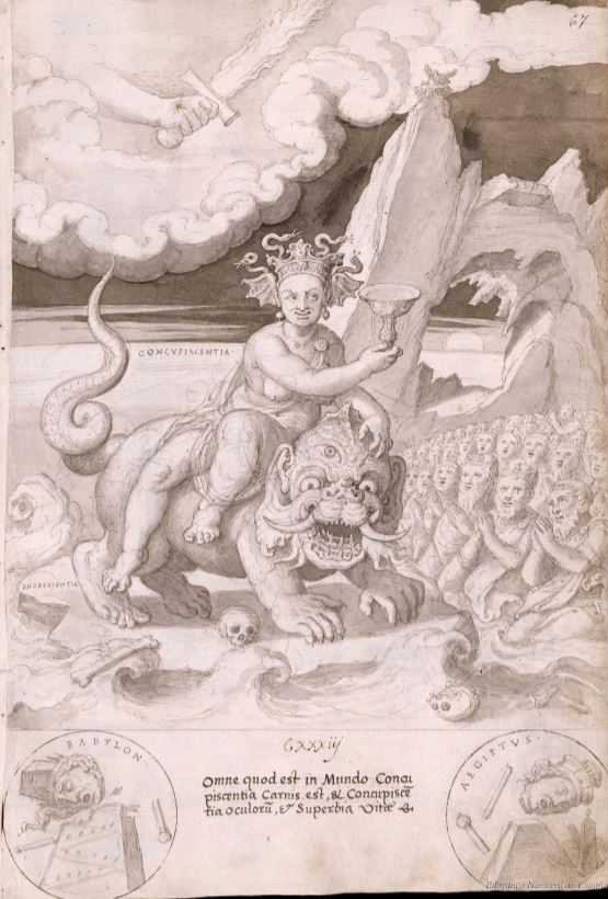 Francisco de Holanda. De Aetatibus Mundi Imagines. La Concupiscencia y caida de las civilizaciones. BNE Madrid