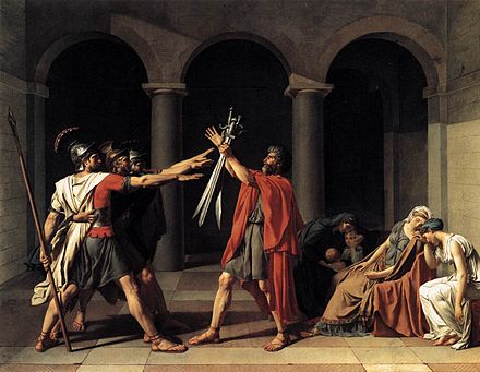 El juramento de los Horacios, Jacques-Louis David.1784