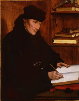 Erasmo de Rotterdam en 1517 por Quentin Metsys. Palacio Barberini. Roma