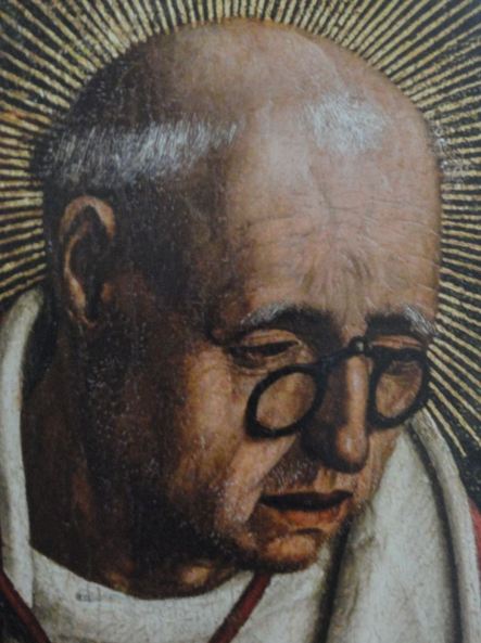 Bartolomé Bermejo. Lluis Desplà. Detalle de la. Piedad Desplà, 1490. Museo de la Catedral de Barcelona