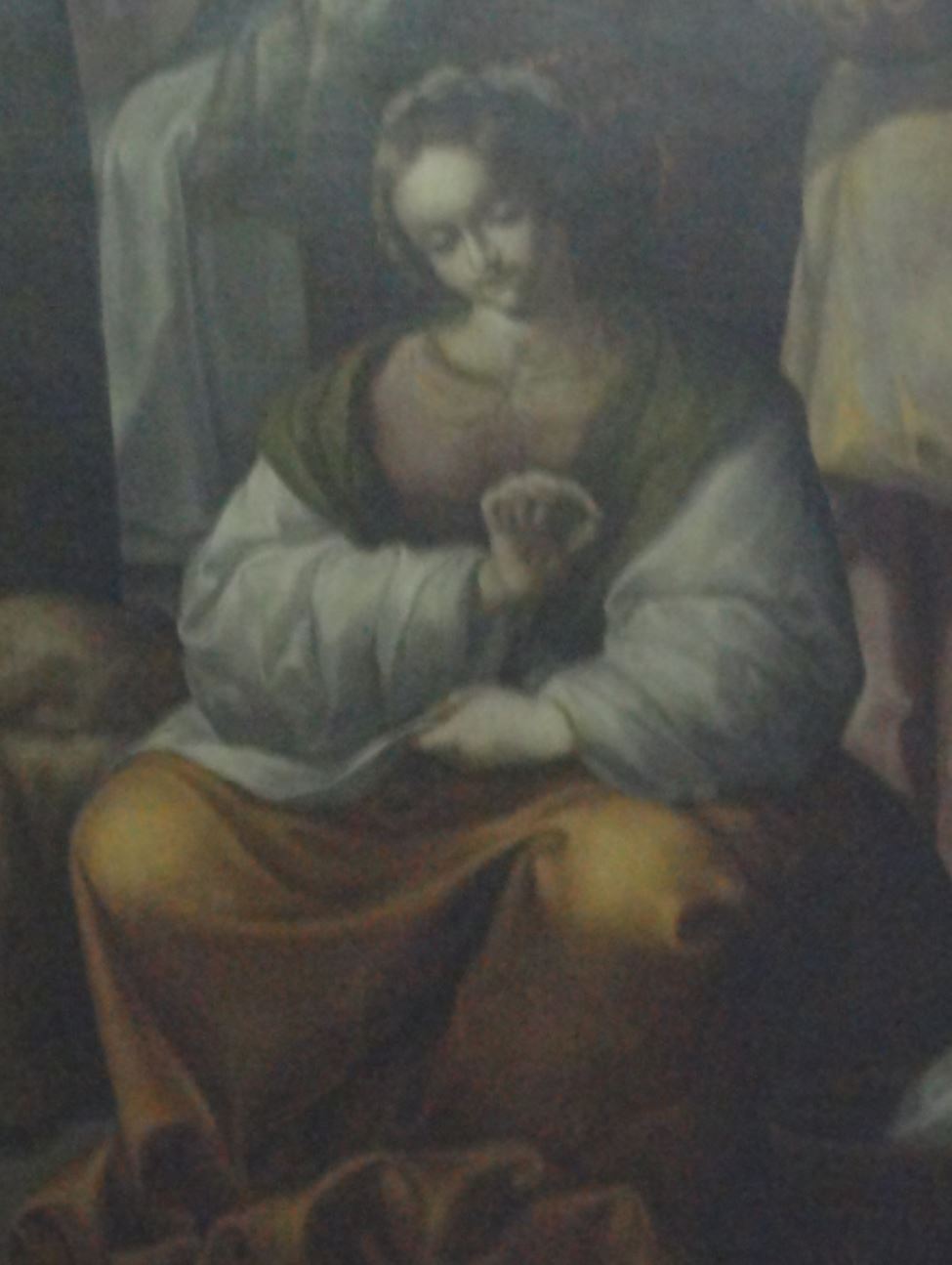 Pedro Ramírez. siglo XVII. Detalle del Nacimiento de la Virgen. Catedral de Guatemala. Foto R.Puig